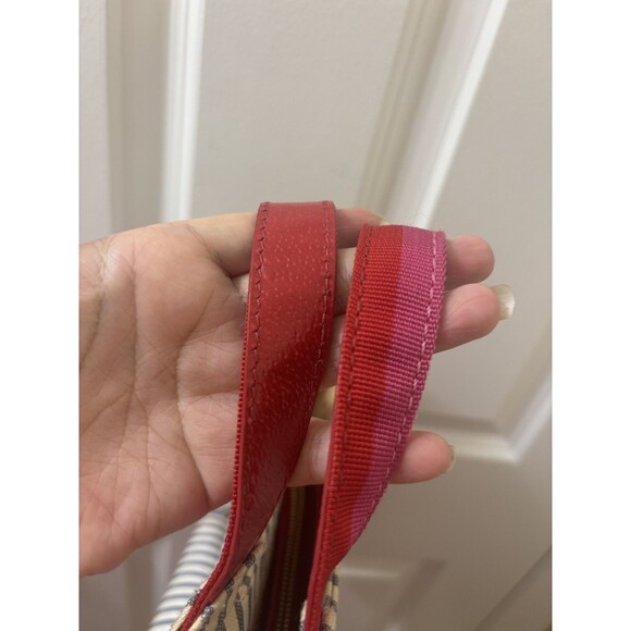 Kate Spade Canvas Leather HANDLE Tote Bag NAUTICAL BLUE AND WHITE BELT DETAILS - Picture 9 of 9